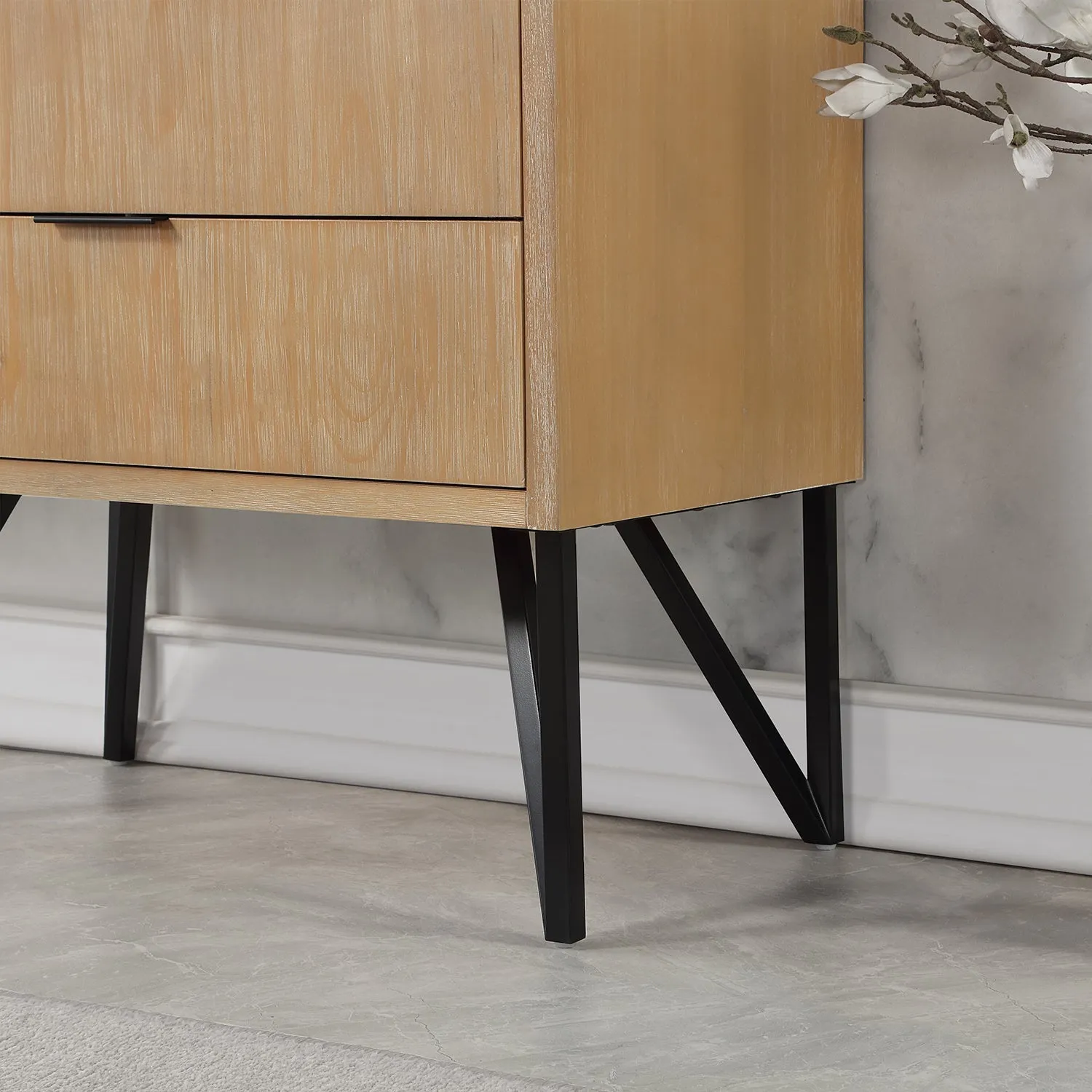 Altair Designs Helios 36" Single Bathroom Vanity Set with Concrete Gray Stone Countertop - 548036-WP-CG-NM