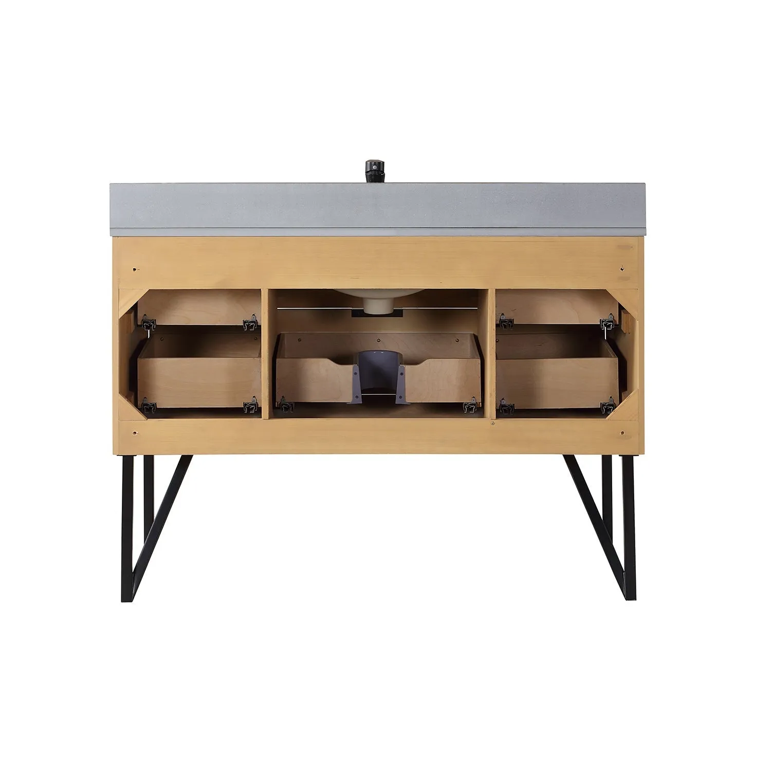 Altair Designs Helios 48" Single Bathroom Vanity Set with Concrete Gray Stone Countertop - 548048-WP-CG-NM