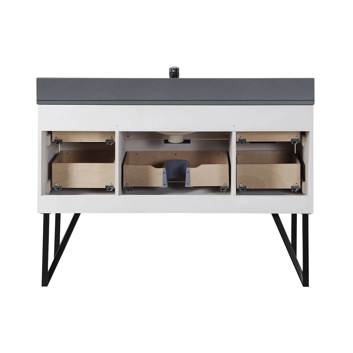 Altair Designs Helios 48" Single Bathroom Vanity Set with Concrete Gray Stone Countertop - 548048-WP-CG-NM