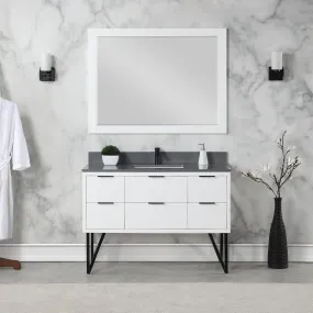 Altair Designs Helios 48" Single Bathroom Vanity Set with Concrete Gray Stone Countertop - 548048-WP-CG-NM