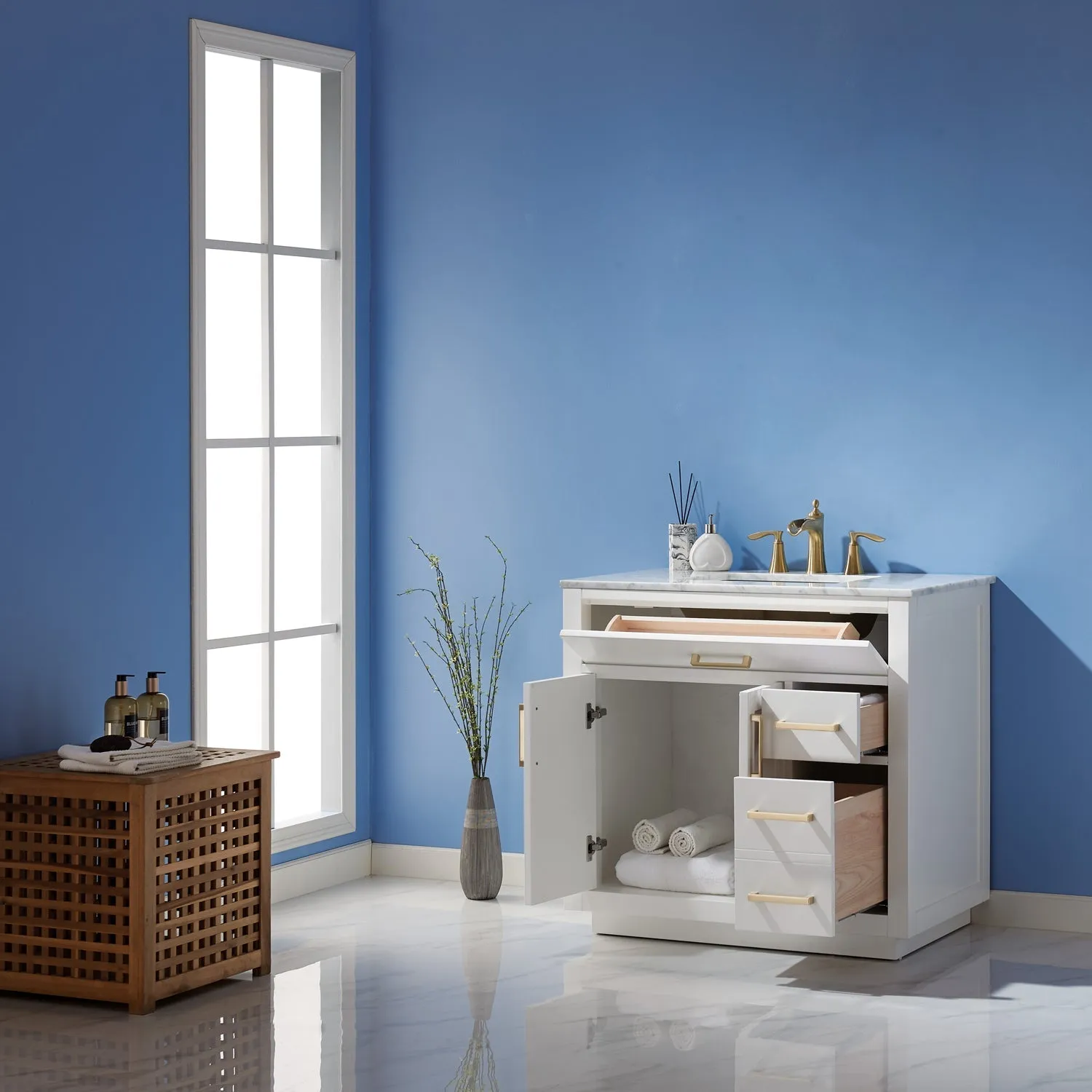 Altair Designs Ivy 36" Single Bathroom Vanity Cabinet Only - 531036-CAB-RB-NM