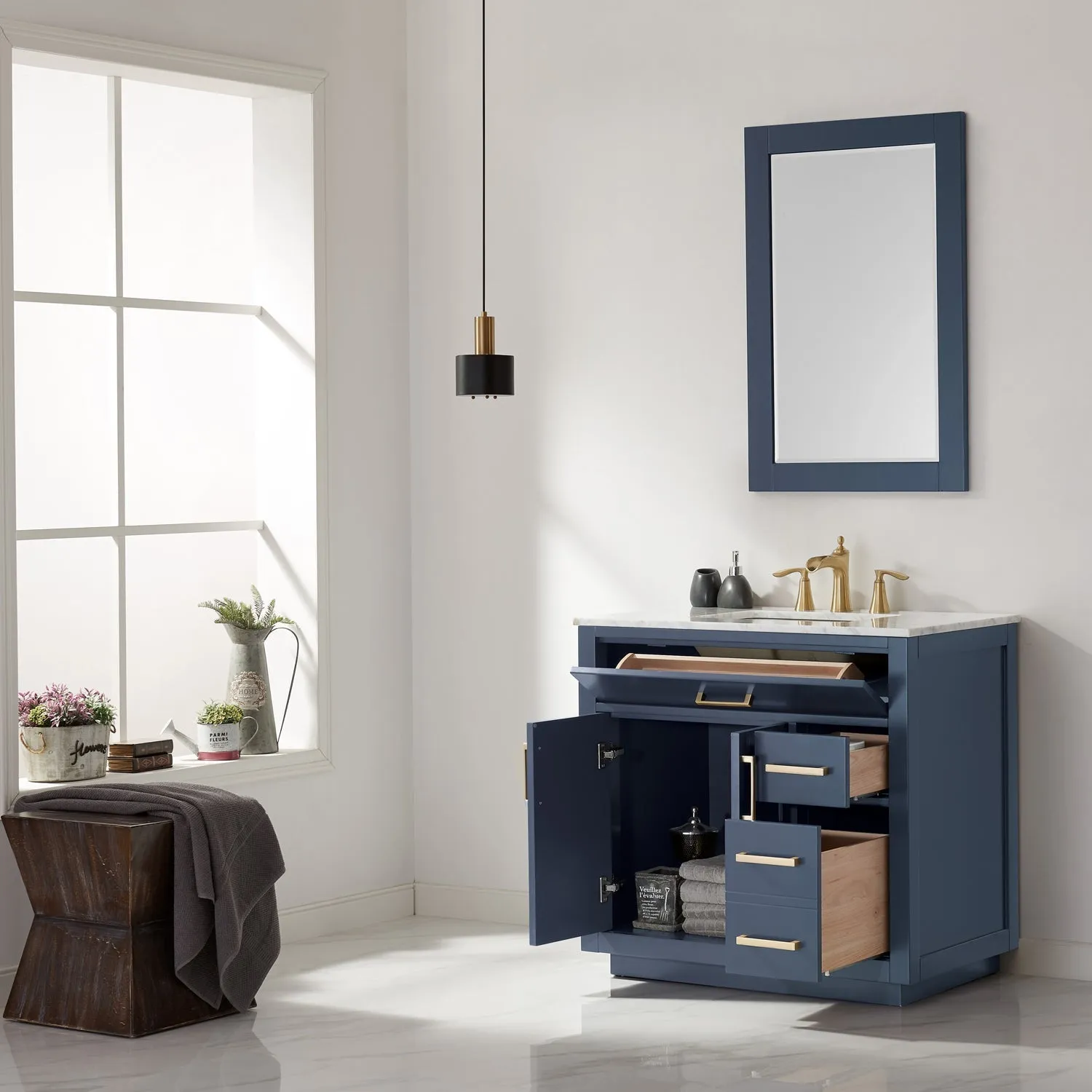 Altair Designs Ivy 36" Single Bathroom Vanity Cabinet Only - 531036-CAB-RB-NM