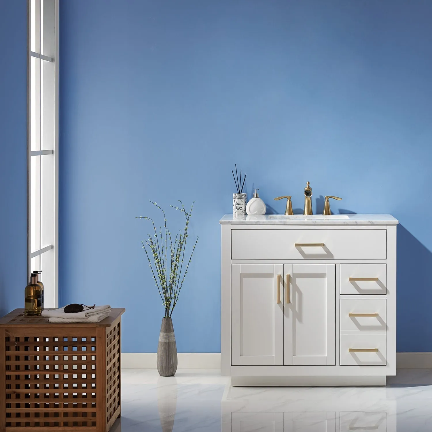 Altair Designs Ivy 36" Single Bathroom Vanity Cabinet Only - 531036-CAB-RB-NM