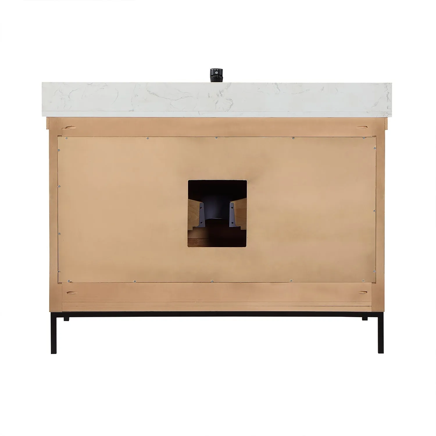 Altair Designs Kesia 48" Single Bathroom Vanity Set with Aosta White Composite Stone Countertop - 545048-WH-AW-NM