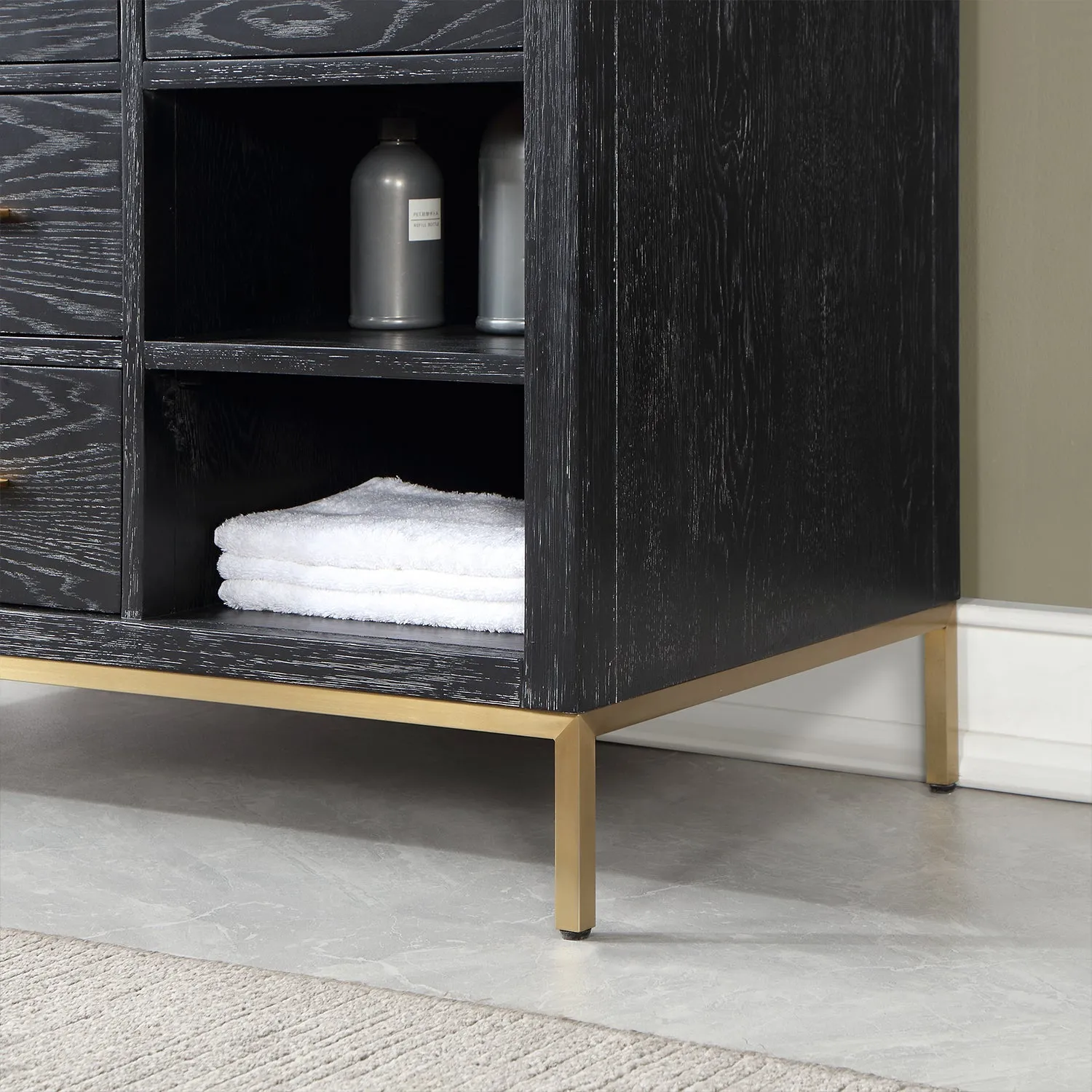 Altair Designs Kesia 48" Single Bathroom Vanity Set with Aosta White Composite Stone Countertop - 545048-WH-AW-NM