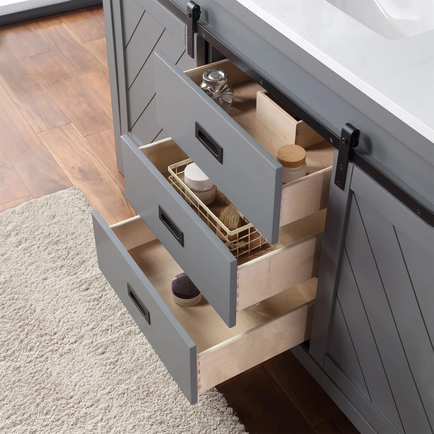 Altair Designs Kinsley 60" Single Bathroom Vanity Set with Aosta White Marble Countertop - 536060S-WH-AW-NM