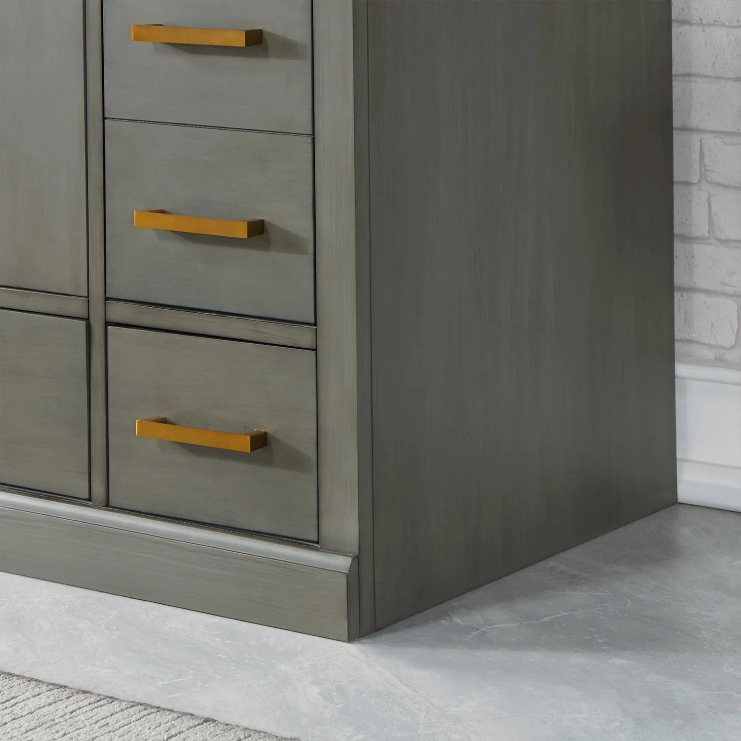 Altair Designs Monna 48" Single Bathroom Vanity Set with Aosta White Composite Stone Countertop - 544048-WH-CG-NM