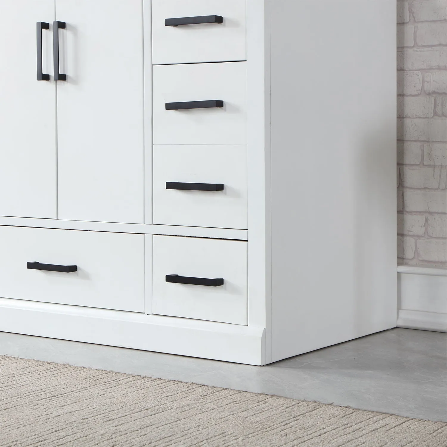 Altair Designs Monna 48" Single Bathroom Vanity Set with Aosta White Composite Stone Countertop - 544048-WH-CG-NM