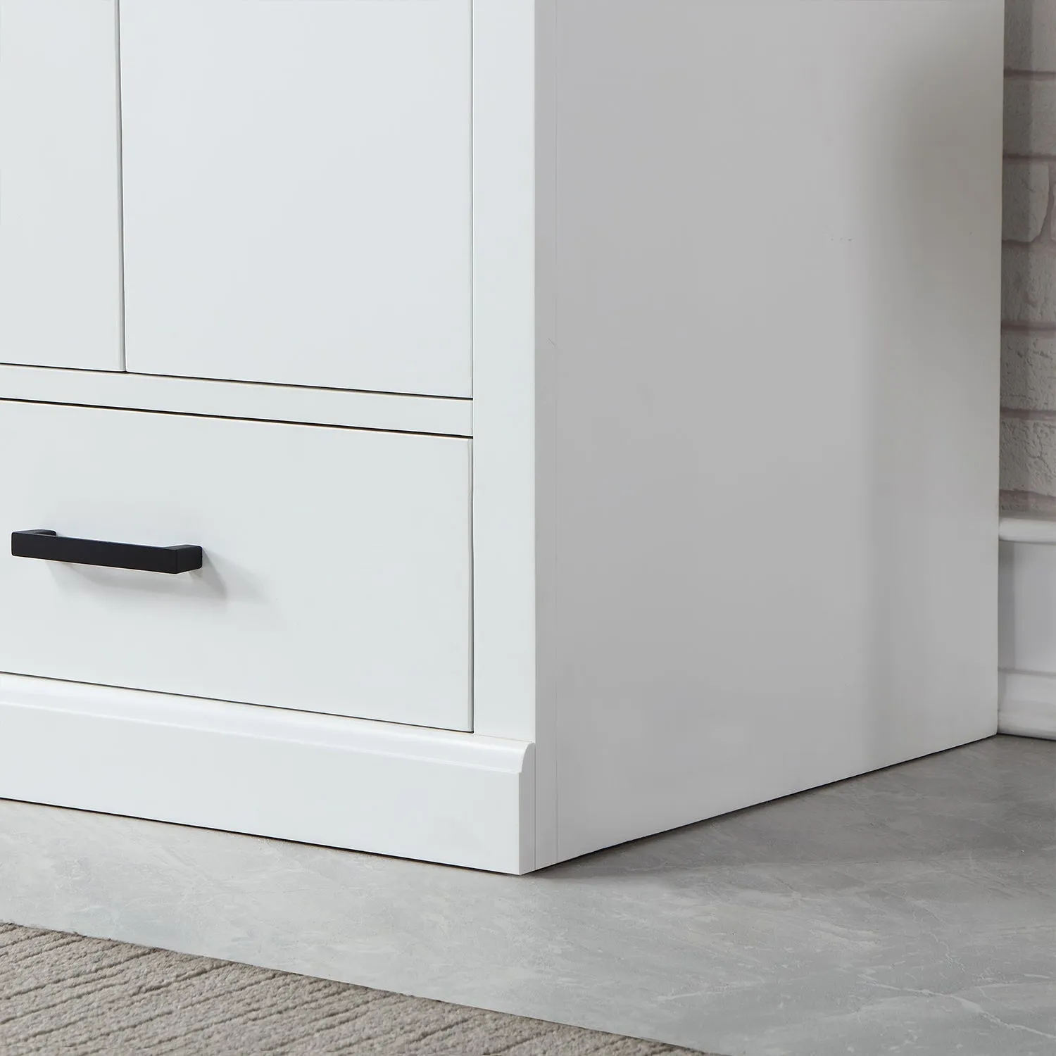 Altair Designs Monna 60" Double Bathroom Vanity Set with Aosta White Composite Stone Countertop - 544060-WH-CG-NM