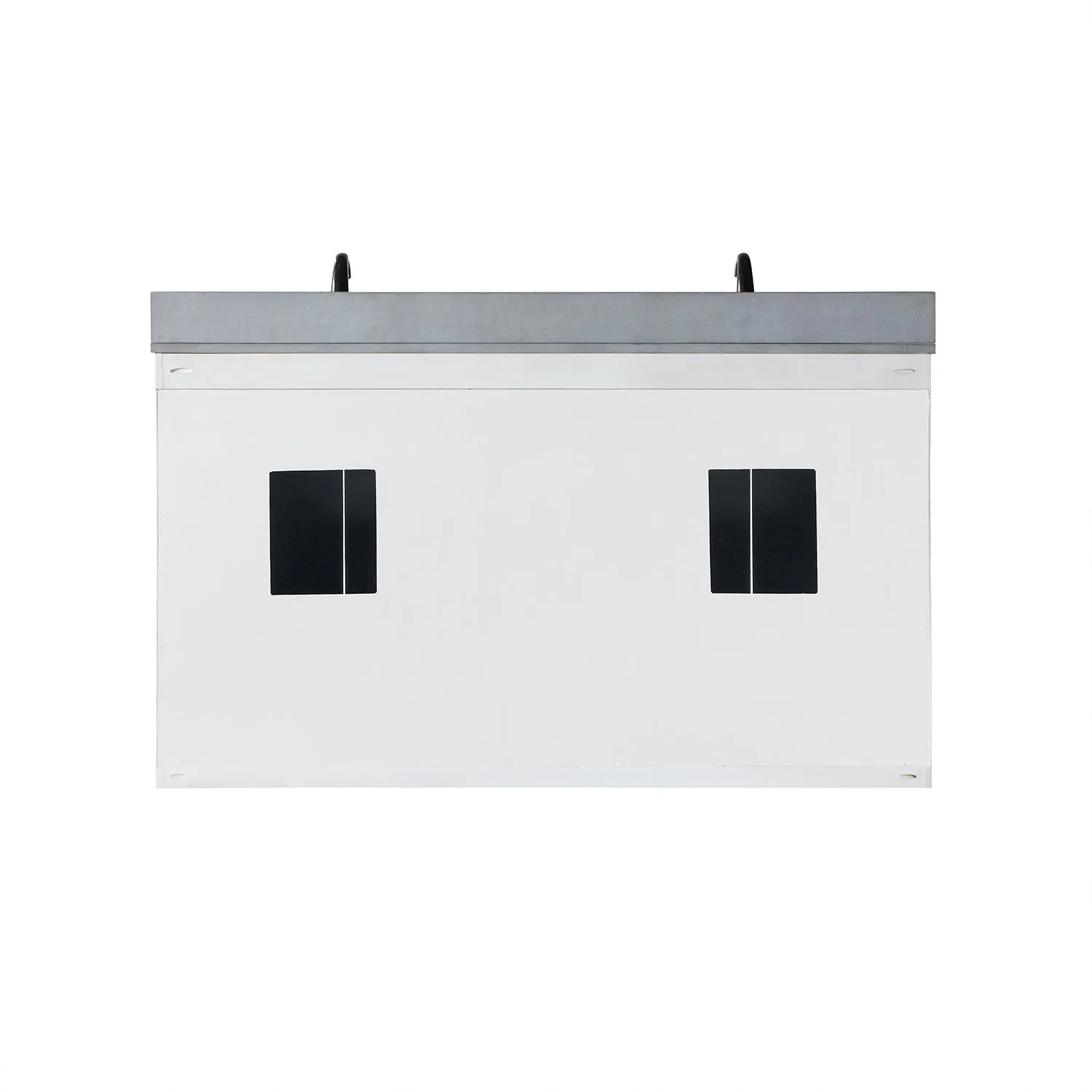 Altair Designs Monna 60" Double Bathroom Vanity Set with Aosta White Composite Stone Countertop - 544060-WH-CG-NM
