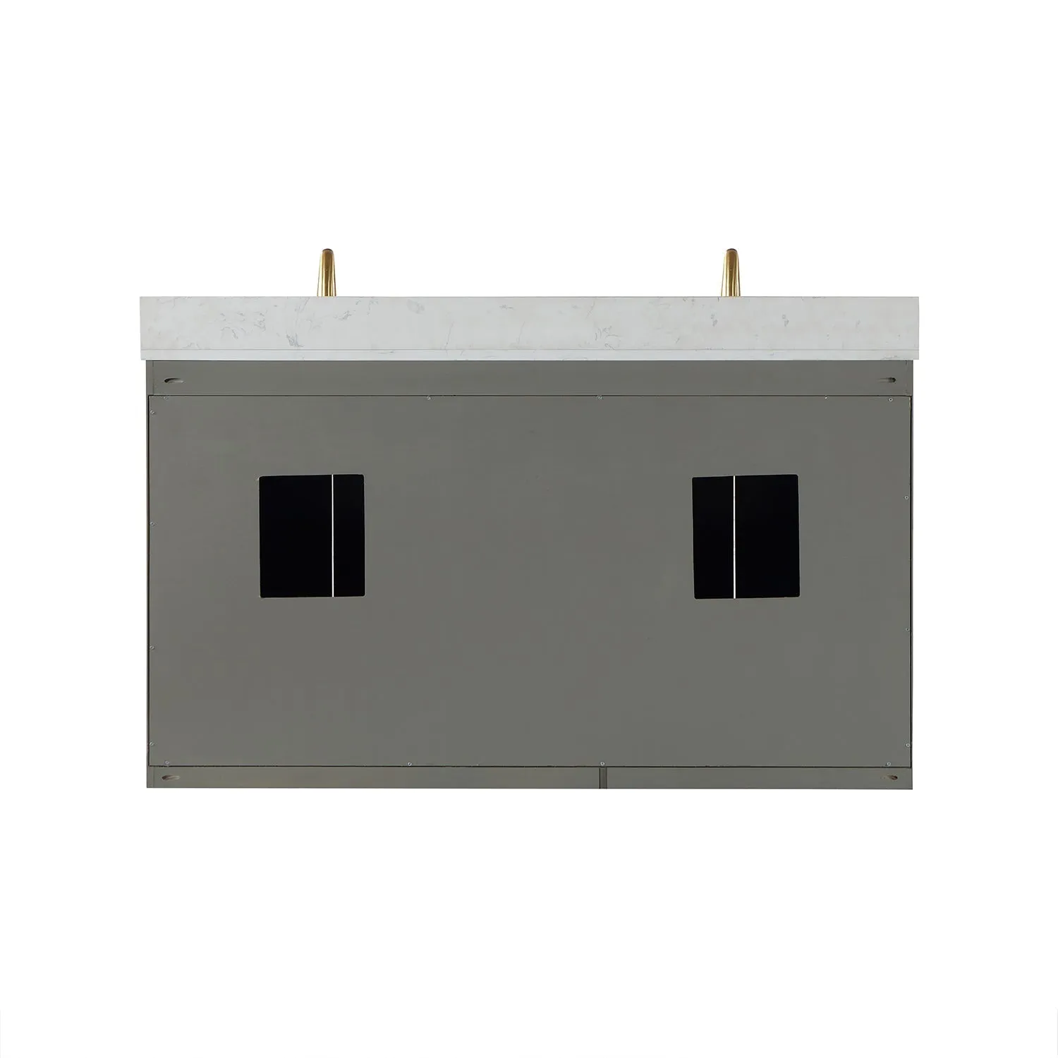 Altair Designs Monna 60" Double Bathroom Vanity Set with Aosta White Composite Stone Countertop - 544060-WH-CG-NM