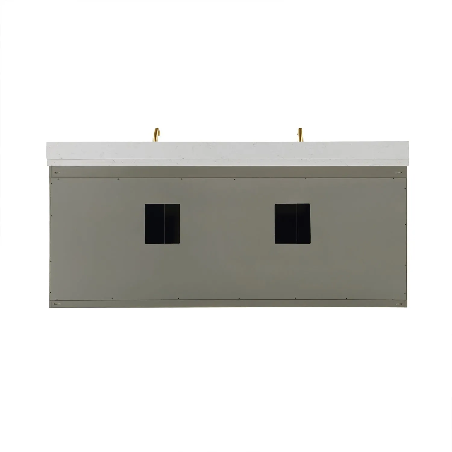 Altair Designs Monna 84" Double Bathroom Vanity Set with Aosta White Composite Stone Countertop - 544084-WH-CG-NM