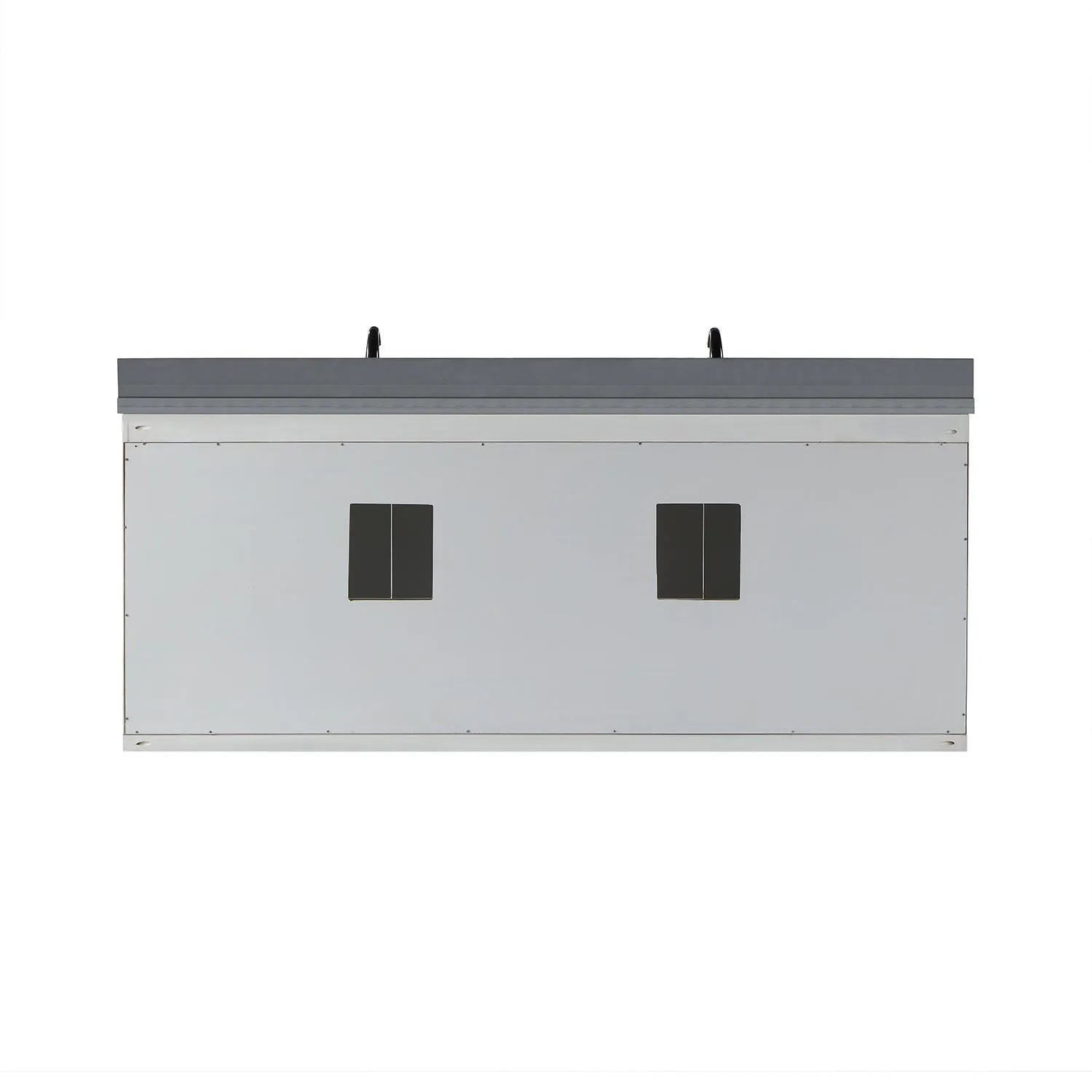 Altair Designs Monna 84" Double Bathroom Vanity Set with Aosta White Composite Stone Countertop - 544084-WH-CG-NM