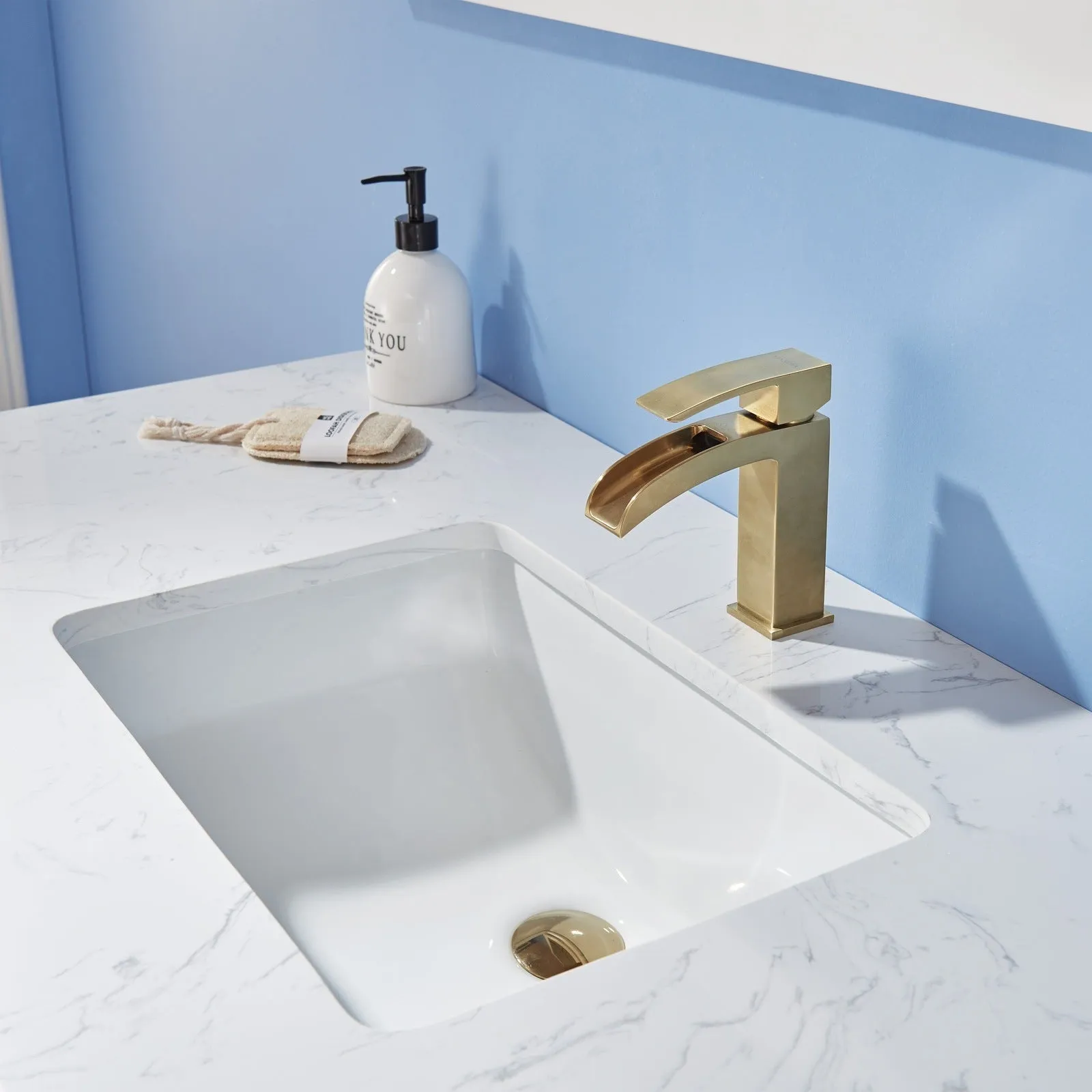 Altair Designs Morgan 48" Single Bathroom Vanity Set in White and Composite Aosta White Stone Countertop - 534048-WH-AW-NM