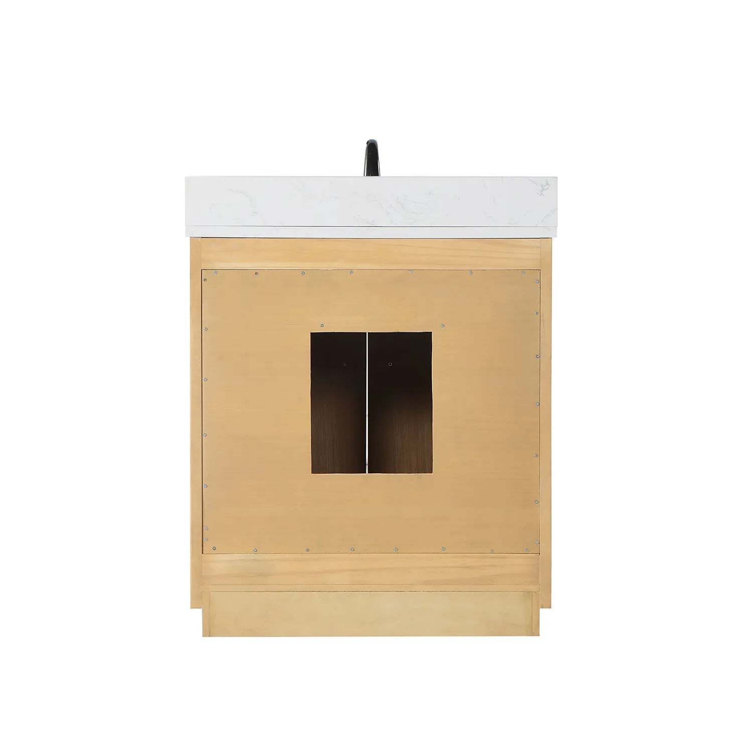 Altair Designs Novago 30" Single Bathroom Vanity Set with Composite Aosta White Stone Countertop and Farmhouse Sink - 550030-WP-AW-NM