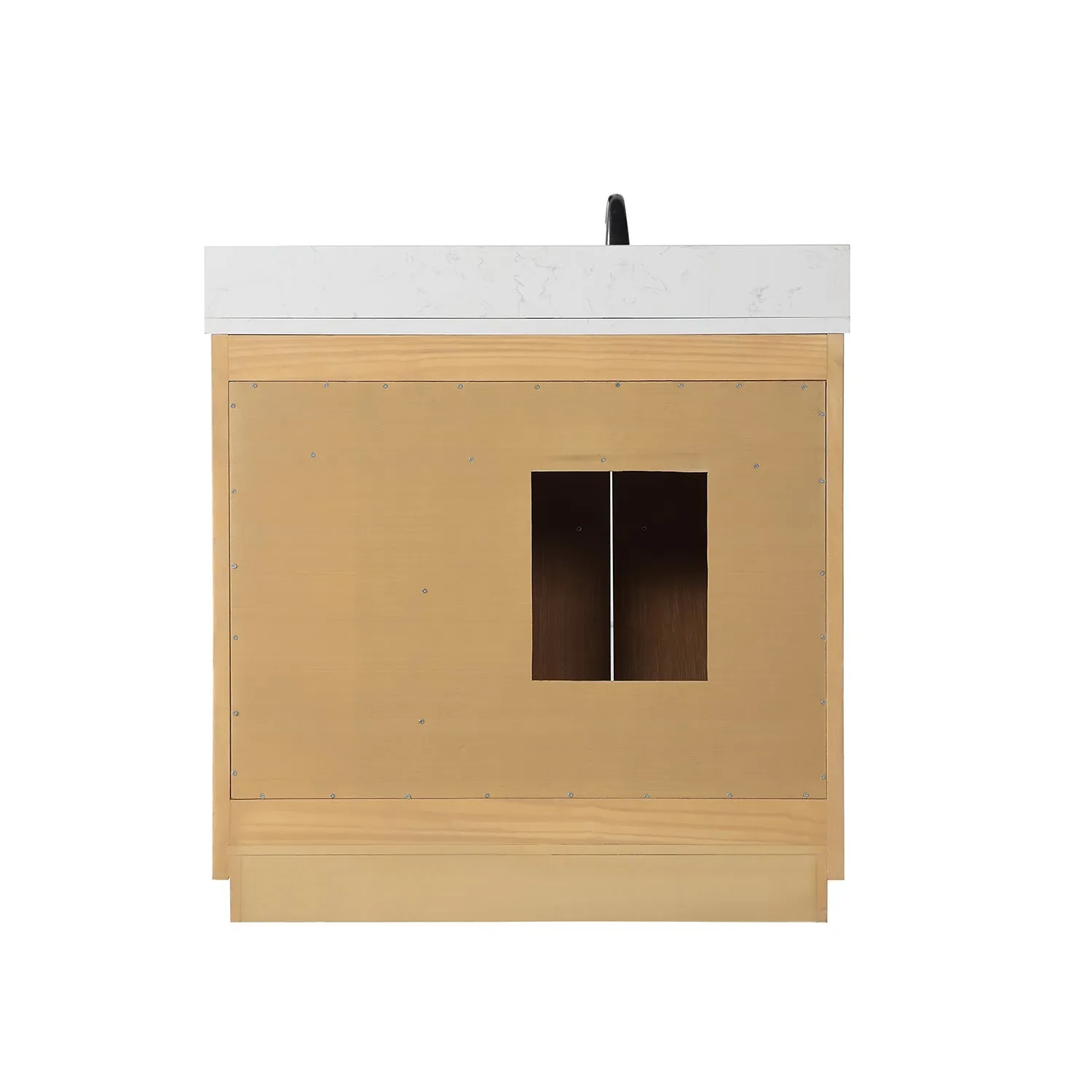 Altair Designs Novago 36" Single Bathroom Vanity Set with Composite Aosta White Stone Countertop and Farmhouse Sink - 550036-WP-AW-NM