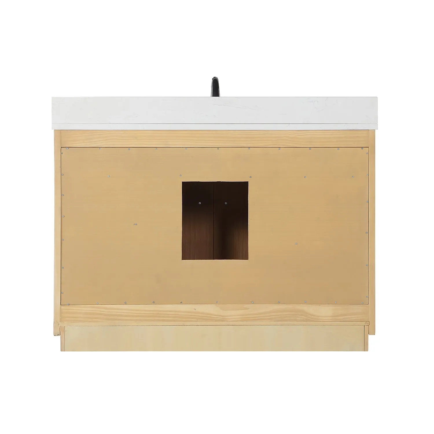Altair Designs Novago 48" Single Bathroom Vanity Set with Composite Aosta White Stone Countertop and Farmhouse Sink - 550048-WP-AW-NM
