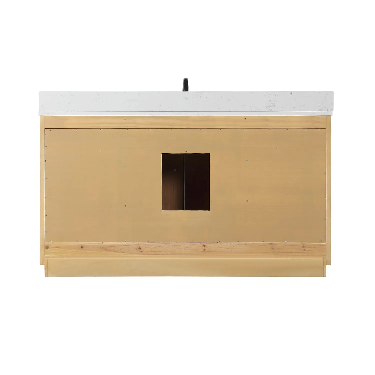 Altair Designs Novago 60" Single Bathroom Vanity Set with Composite Carrara White Stone Countertop and Farmhouse Sink - 550060S-WP-AW-NM