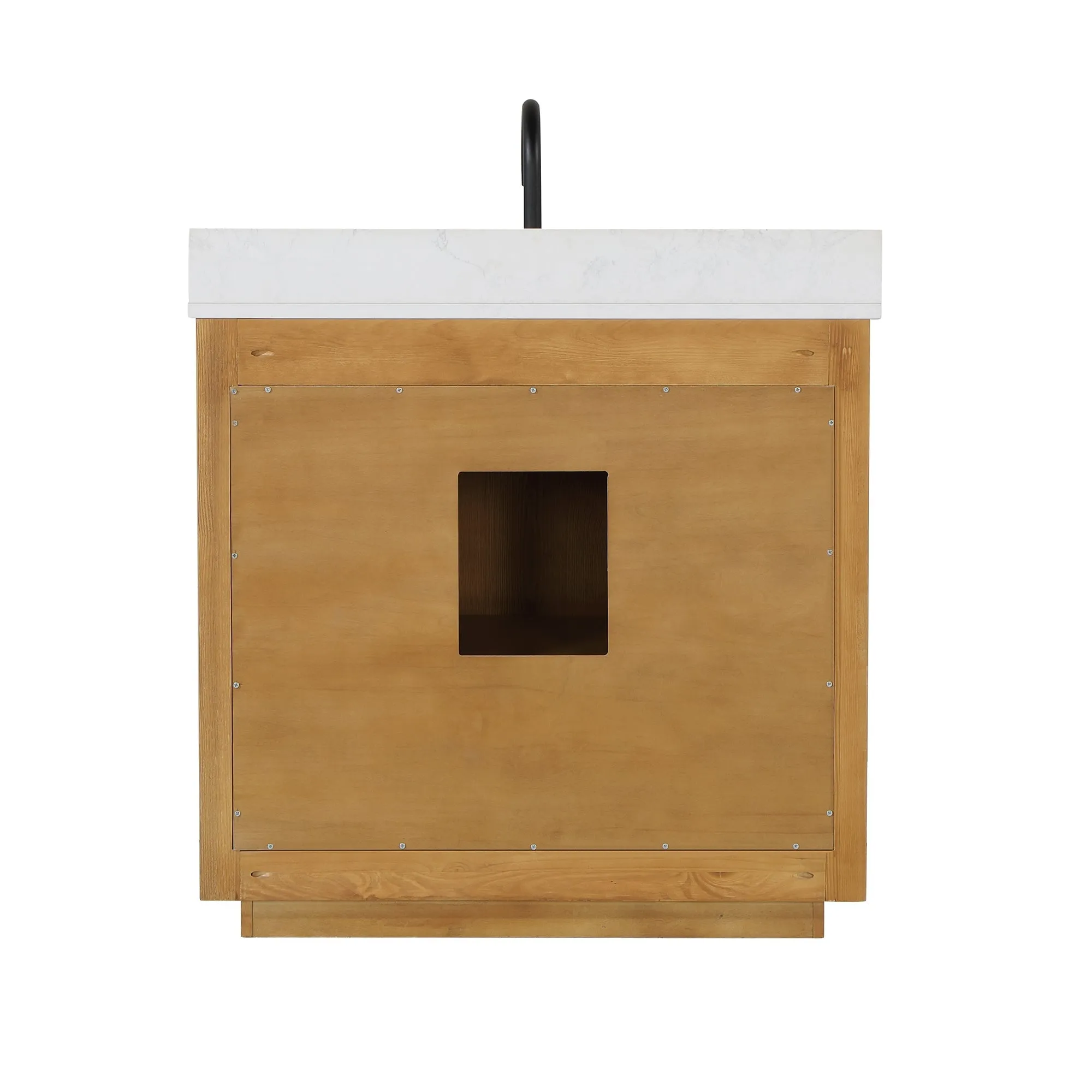 Altair Designs Perla 36" Single Bathroom Vanity with Grain White Composite Stone Countertop - 556036-NW-GW