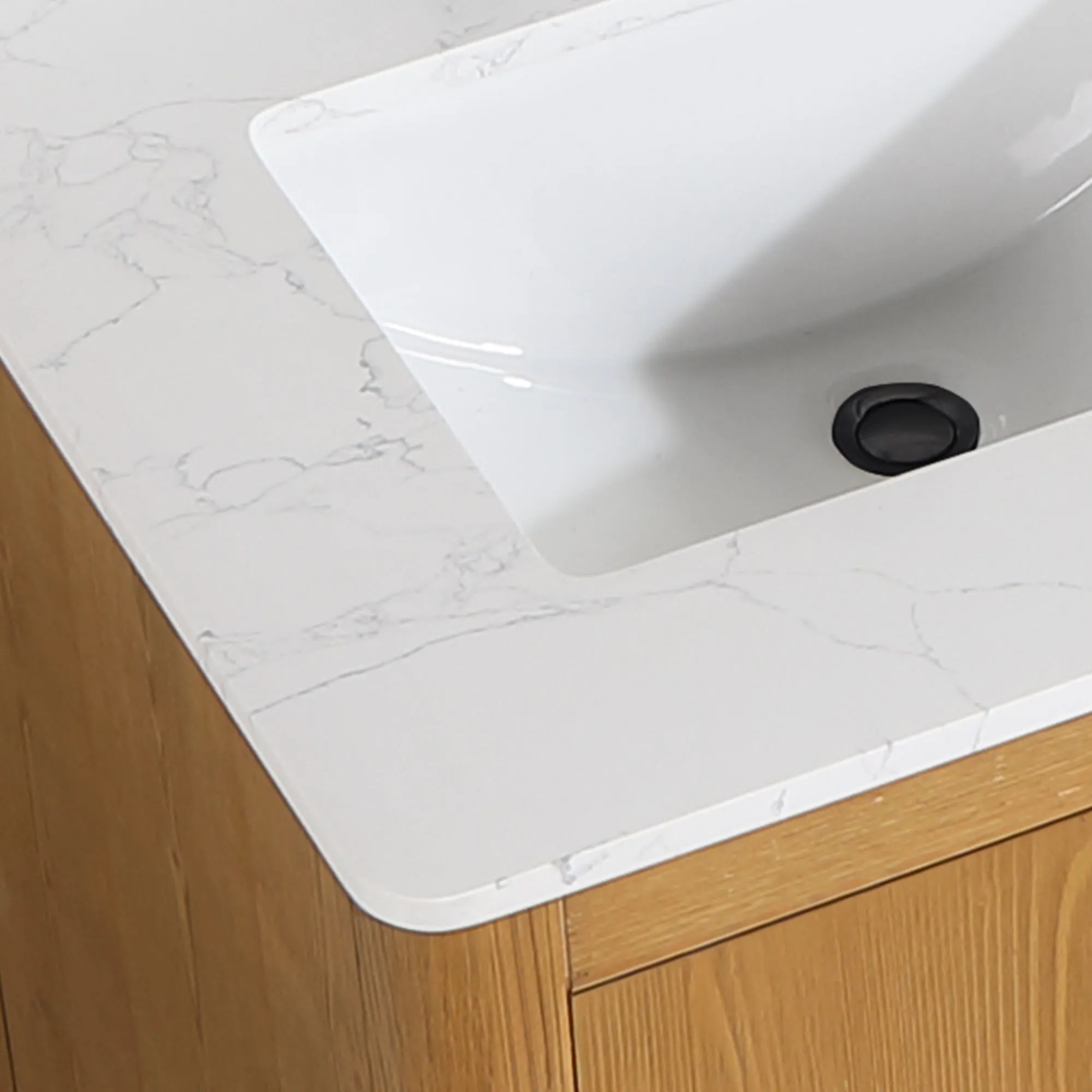 Altair Designs Perla 60" Double Bathroom Vanity with Grain White Composite Stone Countertop - 556060-NW-GW