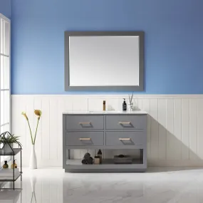 Altair Designs Remi 48" Single Bathroom Vanity Set with Marble Countertop - 532048-WH-CA-NM