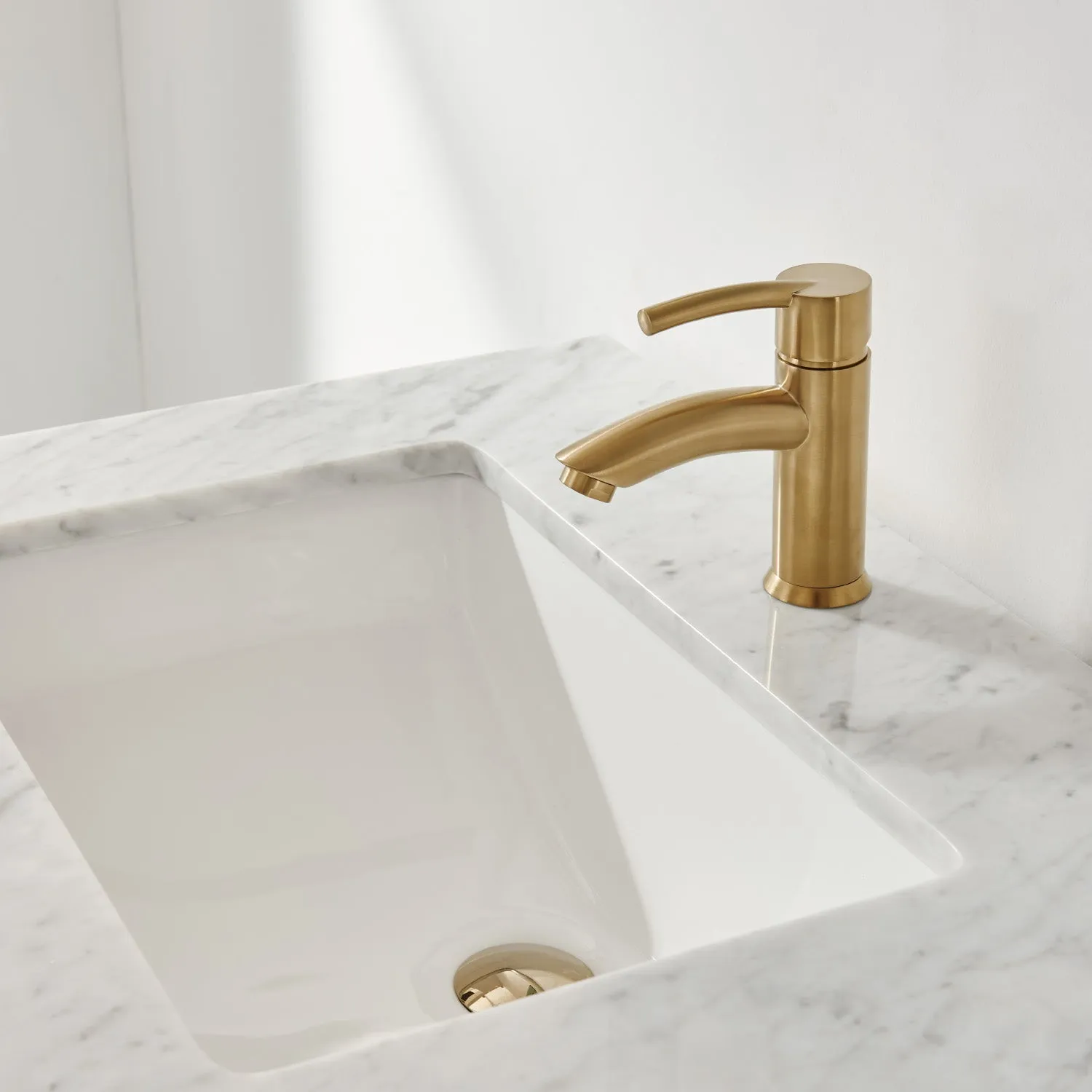 Altair Designs Sutton 36" Single Bathroom Vanity Set with Marble Countertop - 541036-WH-CA-NM