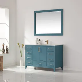 Altair Designs Sutton 48" Single Bathroom Vanity Set with Marble Countertop - 541048-WH-CA-NM