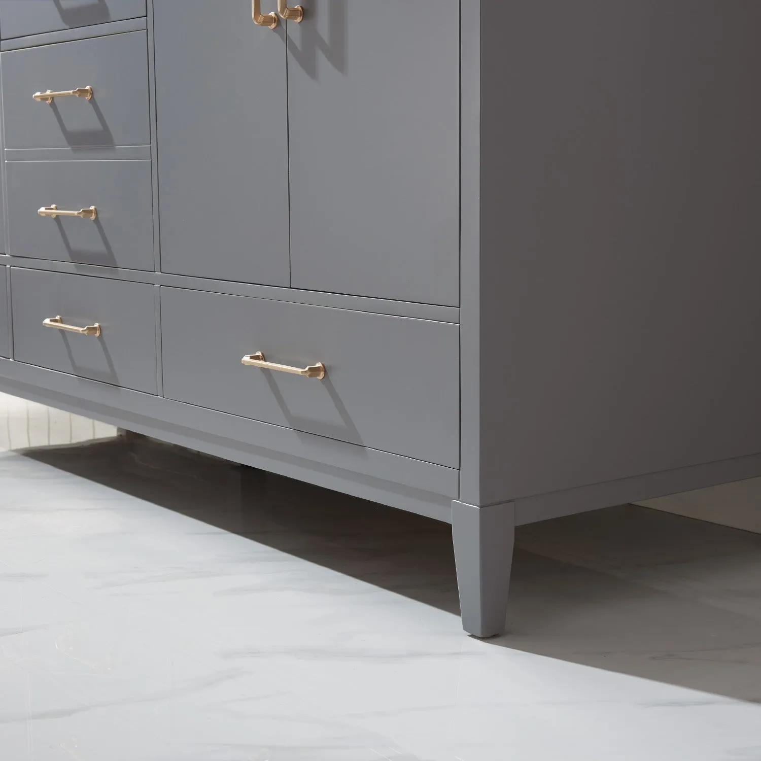 Altair Designs Sutton 72" Double Bathroom Vanity Set with Marble Countertop - 541072-WH-CA-NM