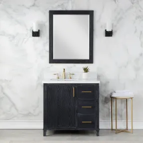 Altair Designs Weiser 36" Single Bathroom Vanity Set with Composite Aosta White Stone Countertop - 549036-BO-AW-NM