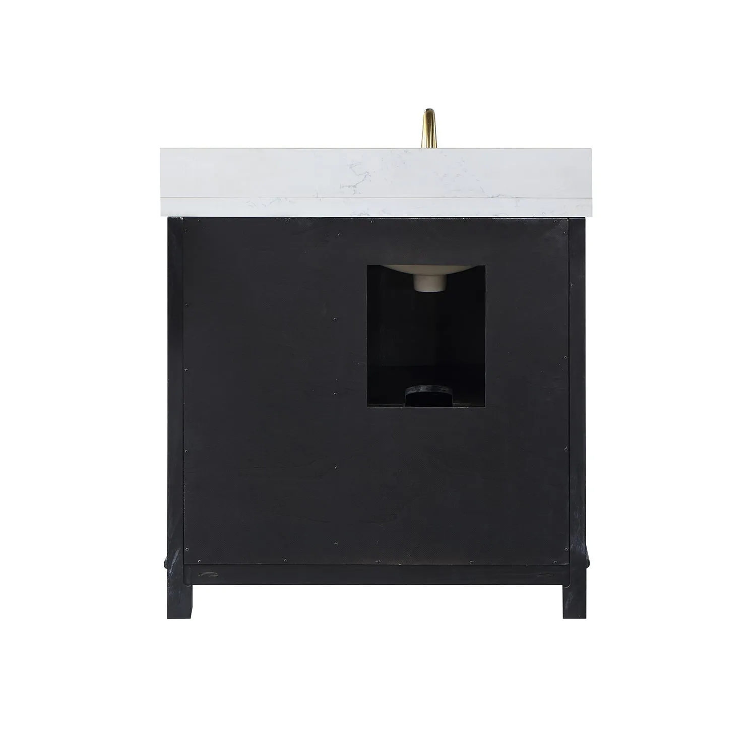 Altair Designs Weiser 36" Single Bathroom Vanity Set with Composite Aosta White Stone Countertop - 549036-BO-AW-NM