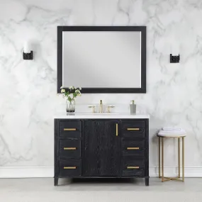 Altair Designs Weiser 48" Single Bathroom Vanity Set with Composite Aosta White Stone Countertop - 549048-BO-AW-NM