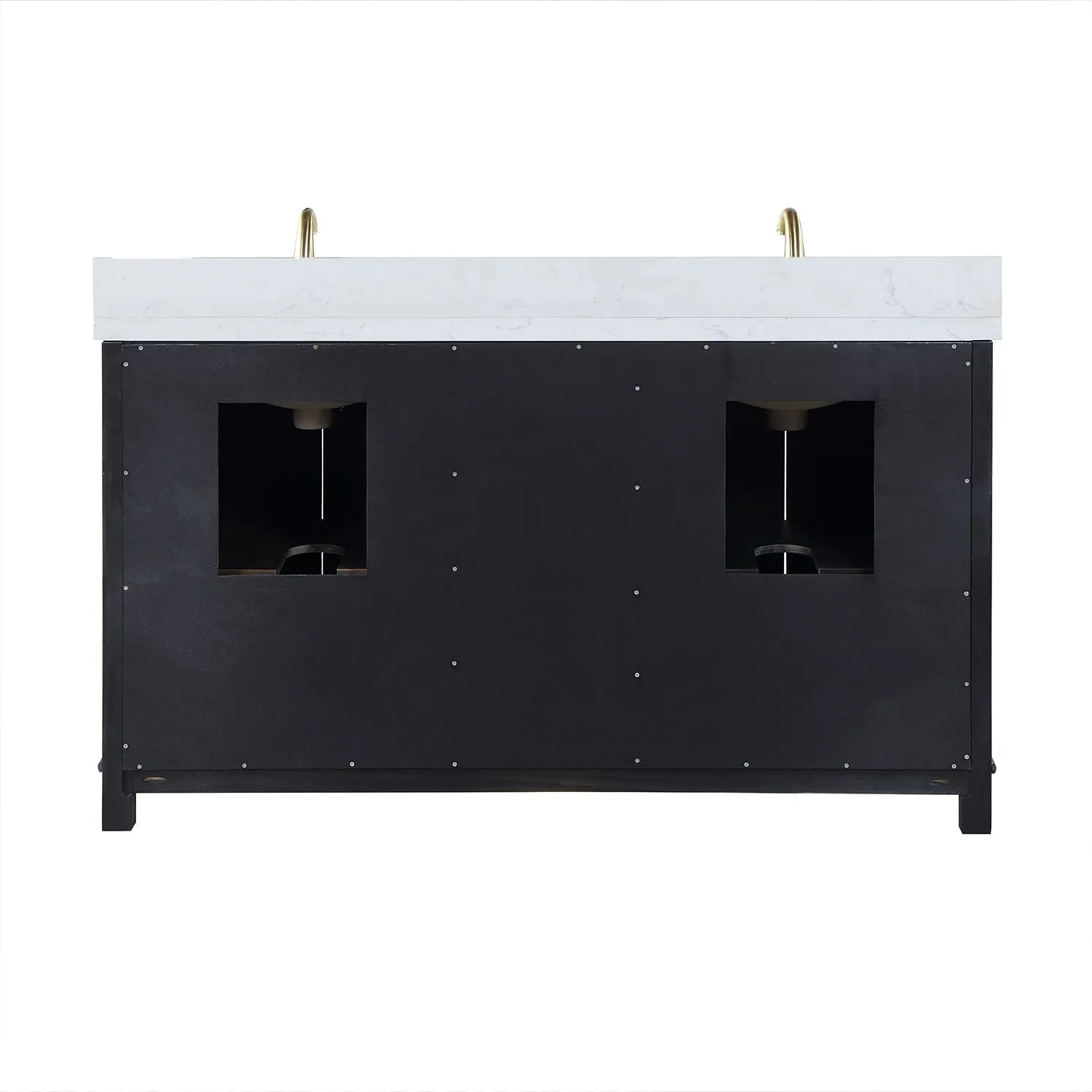 Altair Designs Weiser 72" Double Bathroom Vanity with Composite Aosta White Stone Countertop - 549072-BO-AW-NM
