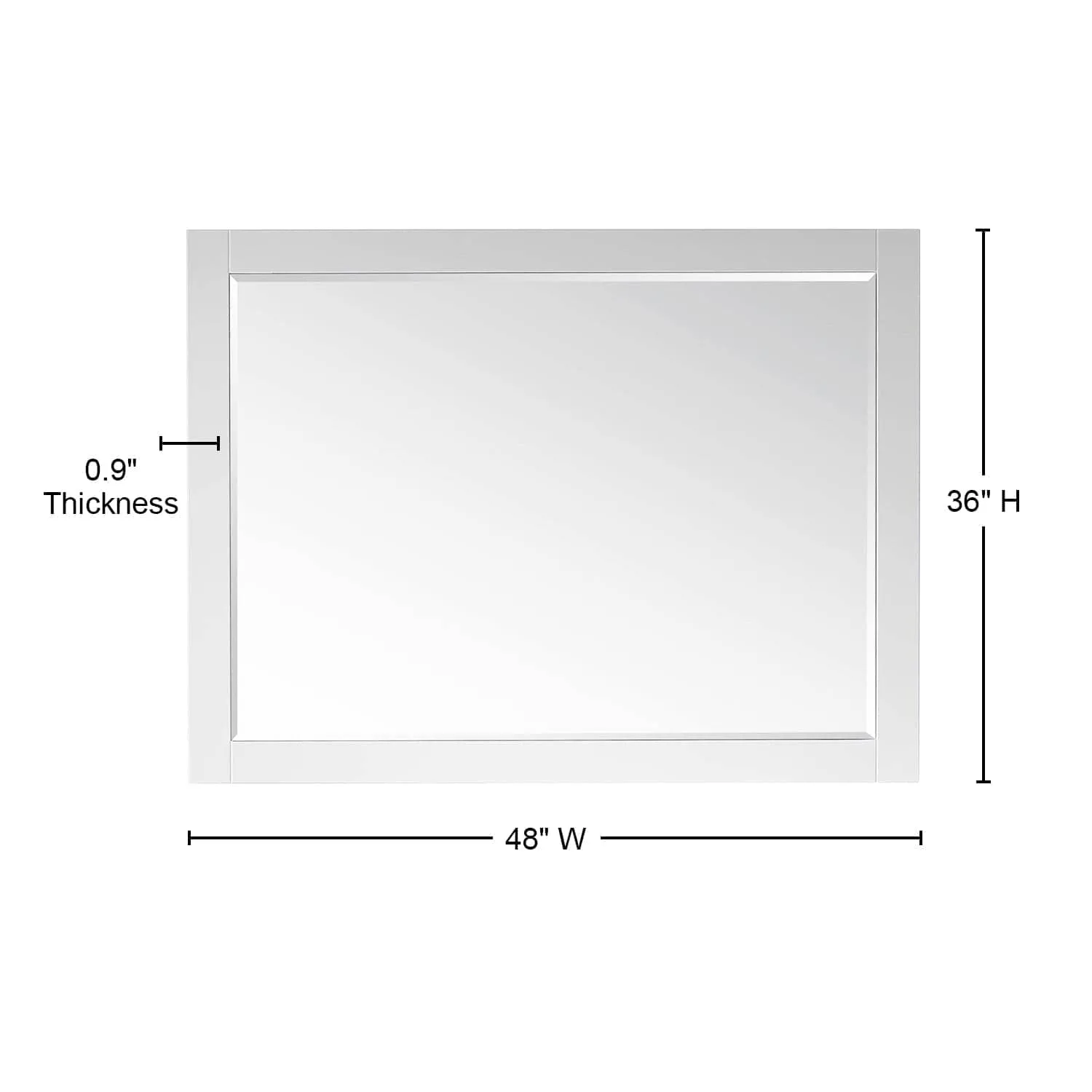 Altair Ivy 48 x 36 Wood Framed Bathroom Wall Mirror