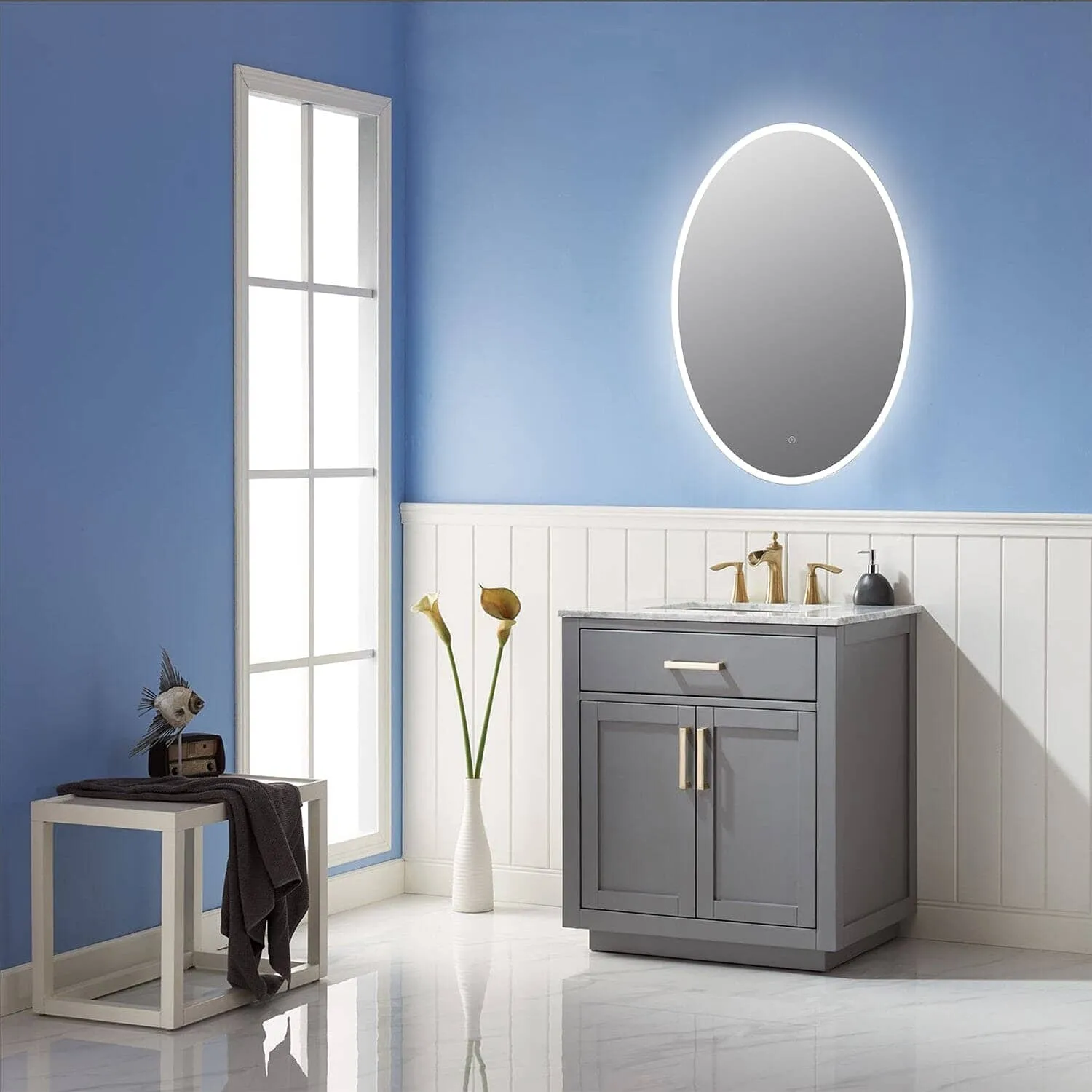 Altair Matera 24' Oval Frameless LED Bathroom Vanity Mirror