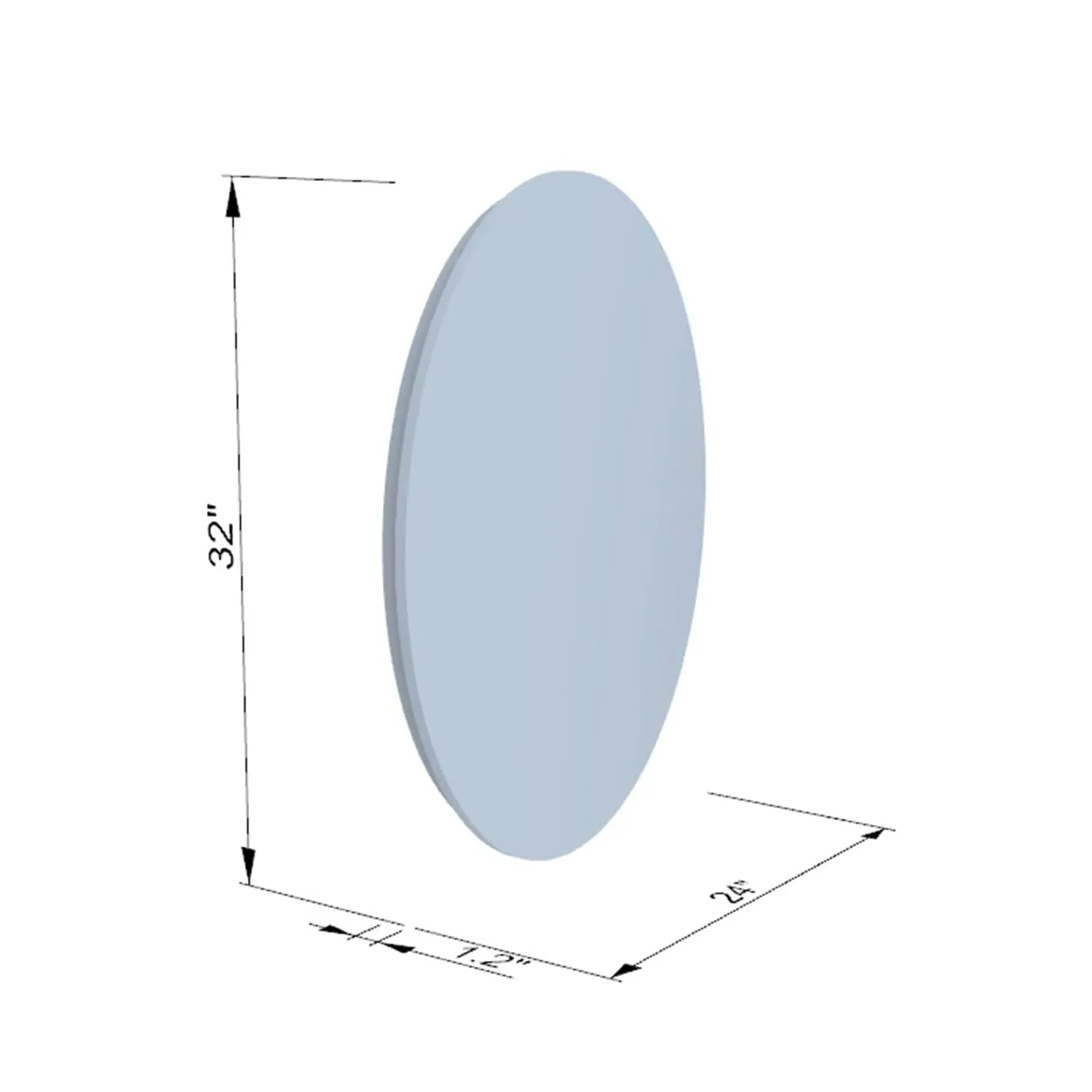 Altair Matera 24' Oval Frameless LED Bathroom Vanity Mirror