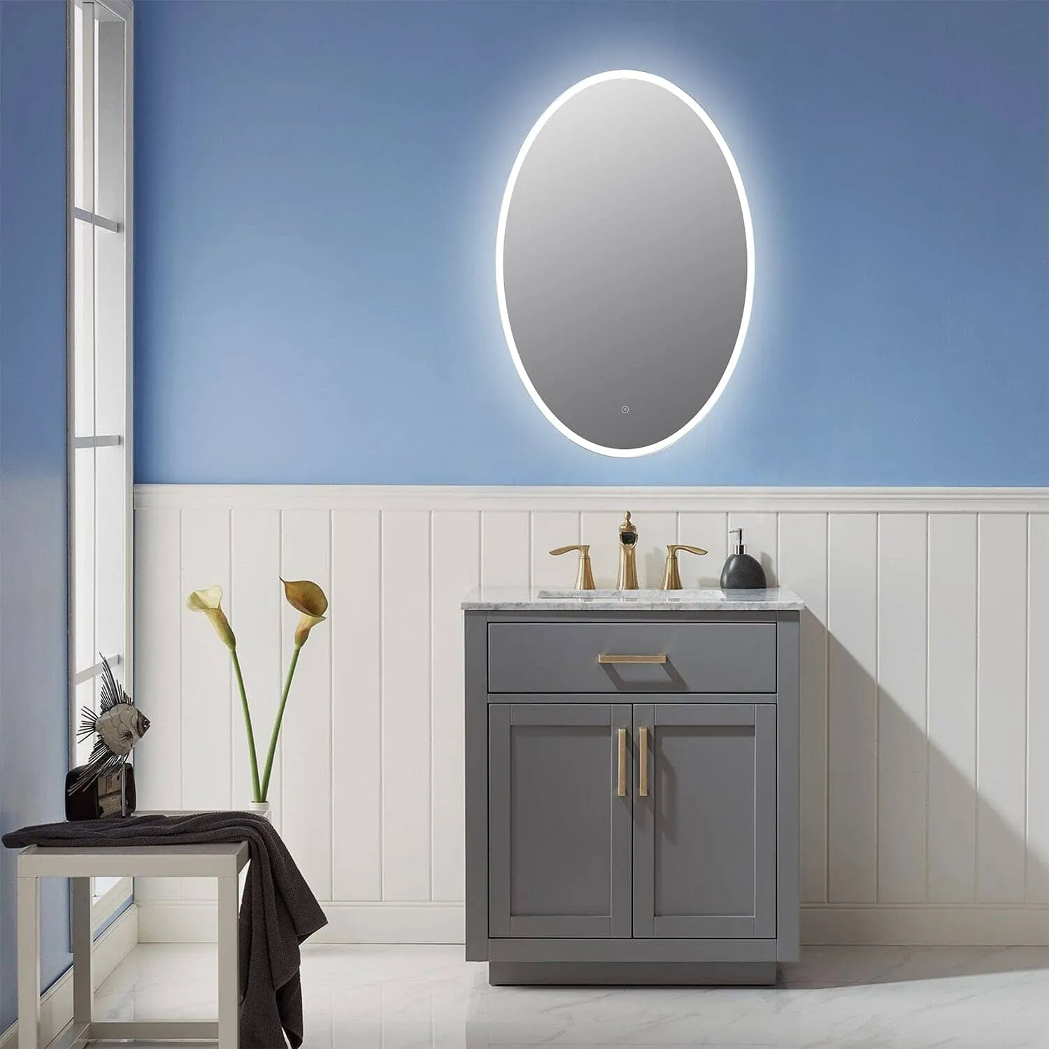 Altair Matera 24' Oval Frameless LED Bathroom Vanity Mirror