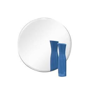 Ammar Glass Frameless Decorative Round Bevelled Mirror for Wall Mirror | Size 18-inch X 18-inch | Bathroom Mirror, Vanity Mirror Or Bedroom Mirror | Bevelled Edges | Made in India (18 X 18 Inches)