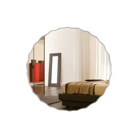 Ammar Glass | Frameless Decorative Wall Mirror | Round Mirror for Bathroom Bedroom,(Size 18" X 18" Inches) Vanity Mirror and Living Room (18 X 18 Inches)