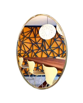 Ammar Glass | Frameless Decorative Wall Mirror | Size 18 X 24 Inches | Oval shape Wall Mirror for Bathroom, Bedroom, Vanity Ans Living Room (24 x 18 Inches) OVAL1824