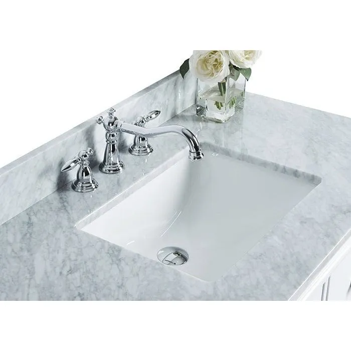 Ancerre Ellie Bathroom Vanity with Sink and Carrara White Marble Top Cabinet Set - VTS-ELLIE-42-W-CW