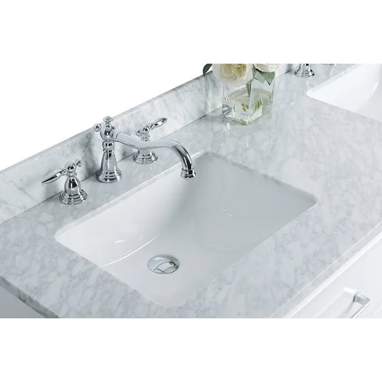 Ancerre Ellie Bathroom Vanity with Sink and Carrara White Marble Top Cabinet Set - VTS-ELLIE-42-W-CW