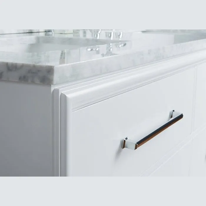 Ancerre Ellie Bathroom Vanity with Sink and Carrara White Marble Top Cabinet Set - VTS-ELLIE-42-W-CW