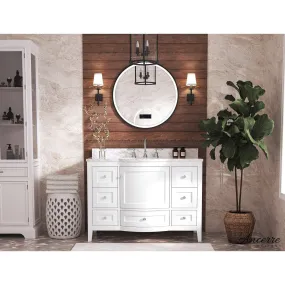 Ancerre Lauren Bathroom Vanity with Sink and Carrara White Marble Top Cabinet Set - VTS-LAUREN-48-W-CW