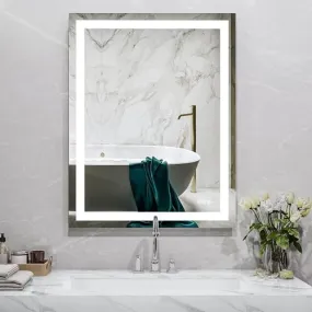 ANTEN 60" X 28" LED Bathroom Mirror, Frontlit and Backlit, 3000-6000K, Dimmable LED Vanity Mirror, Anti-Fog Lighted Bathroom Mirror, Wall-Mount Bathroom Mirror with LED Lights
