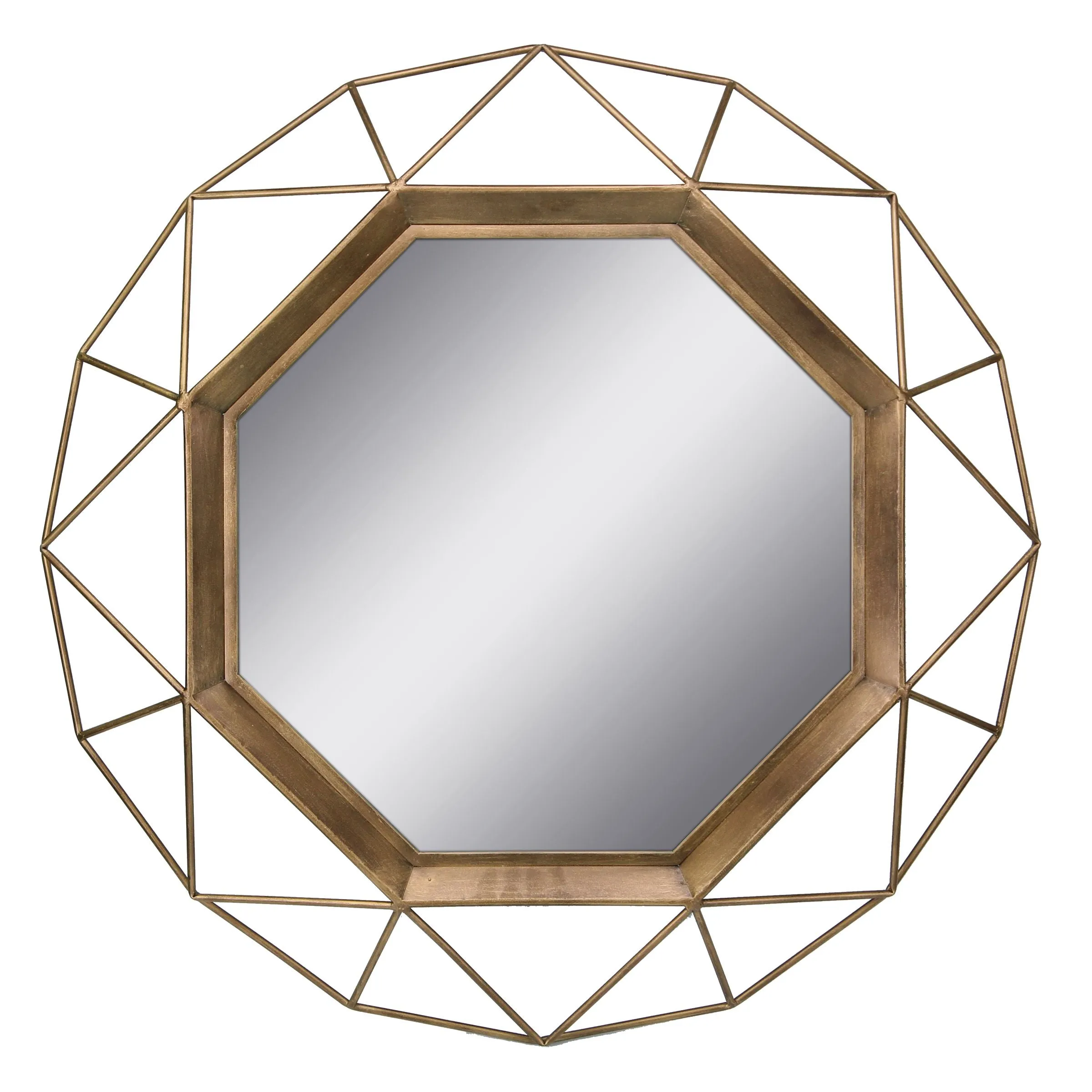 Antique Gold Geometric Mirror - 30 Inch (WS)