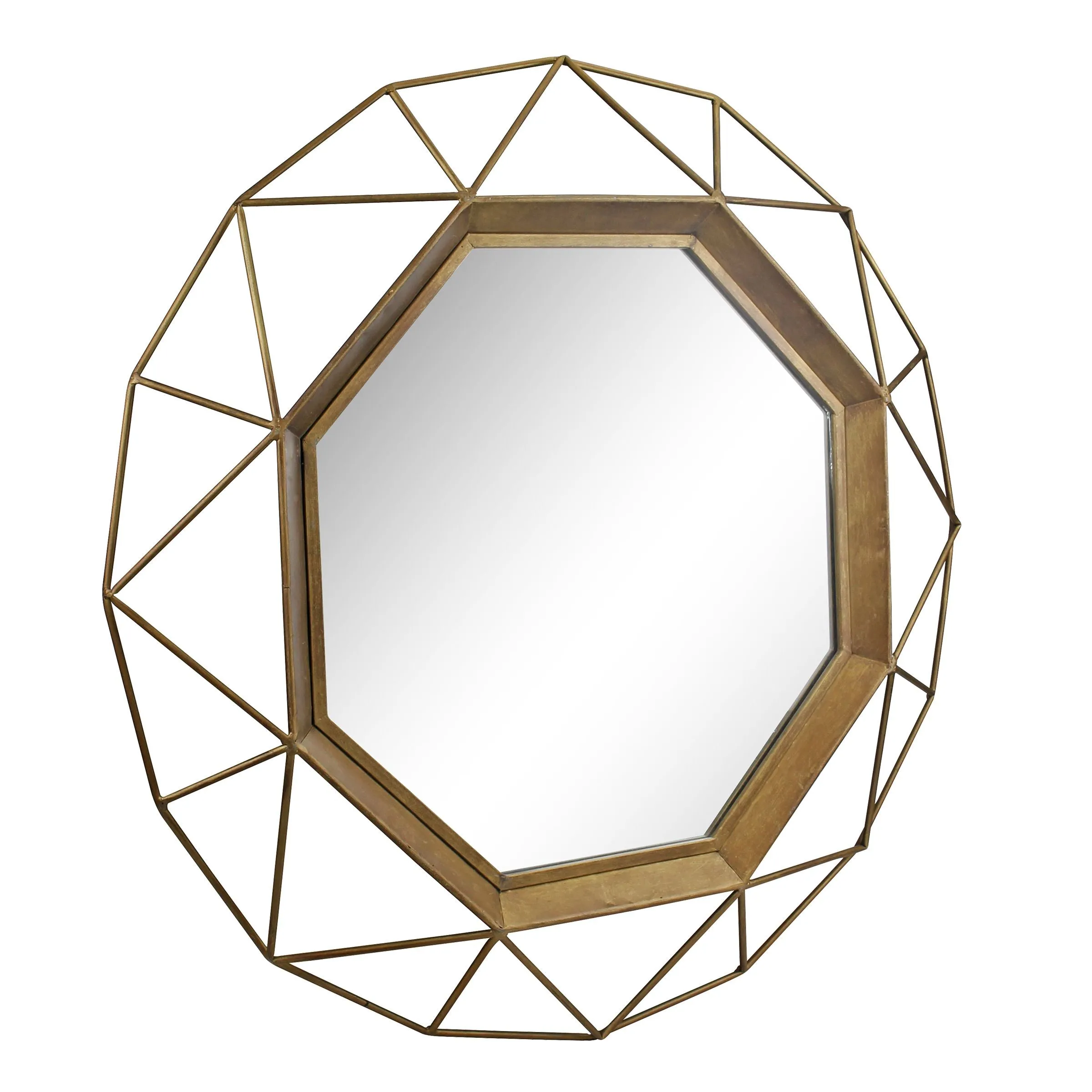 Antique Gold Geometric Mirror - 30 Inch