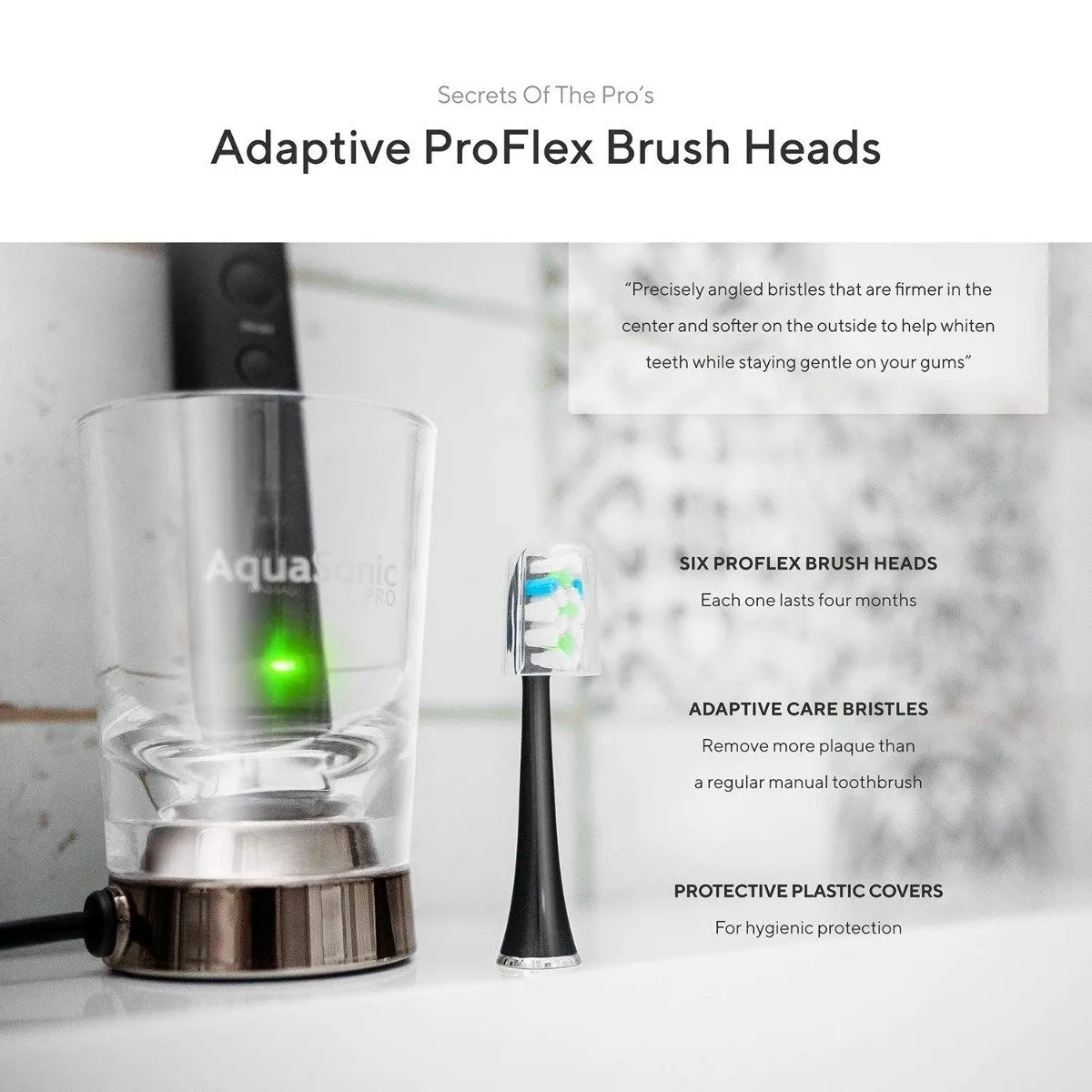 AquaSonic Black Series Pro Ultra Whitening 40,000 VPM Rechargeable Electric Toothbrush
