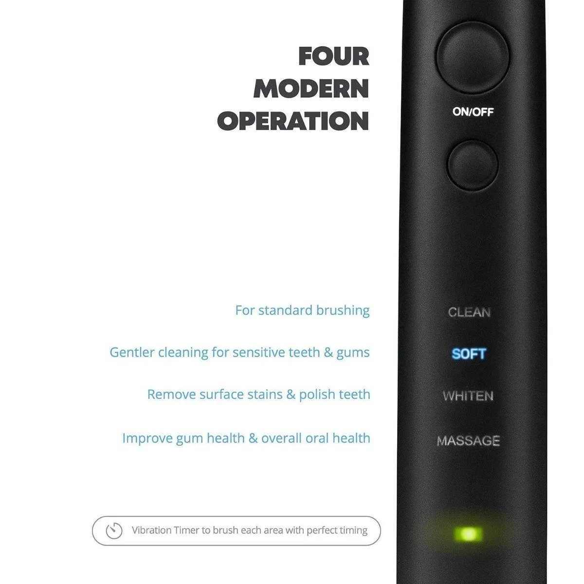 AquaSonic Black Series Pro Ultra Whitening 40,000 VPM Rechargeable Electric Toothbrush