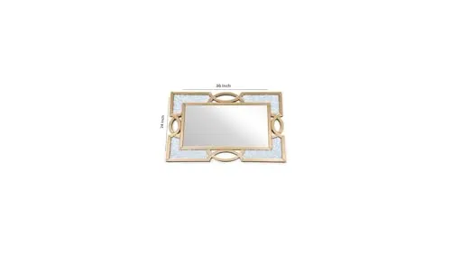 AR MODULERS Gold Cloud Chrome Squar Wall Mounted Mirror, Gold, Mounted for Luxury House of Luxury Mirror