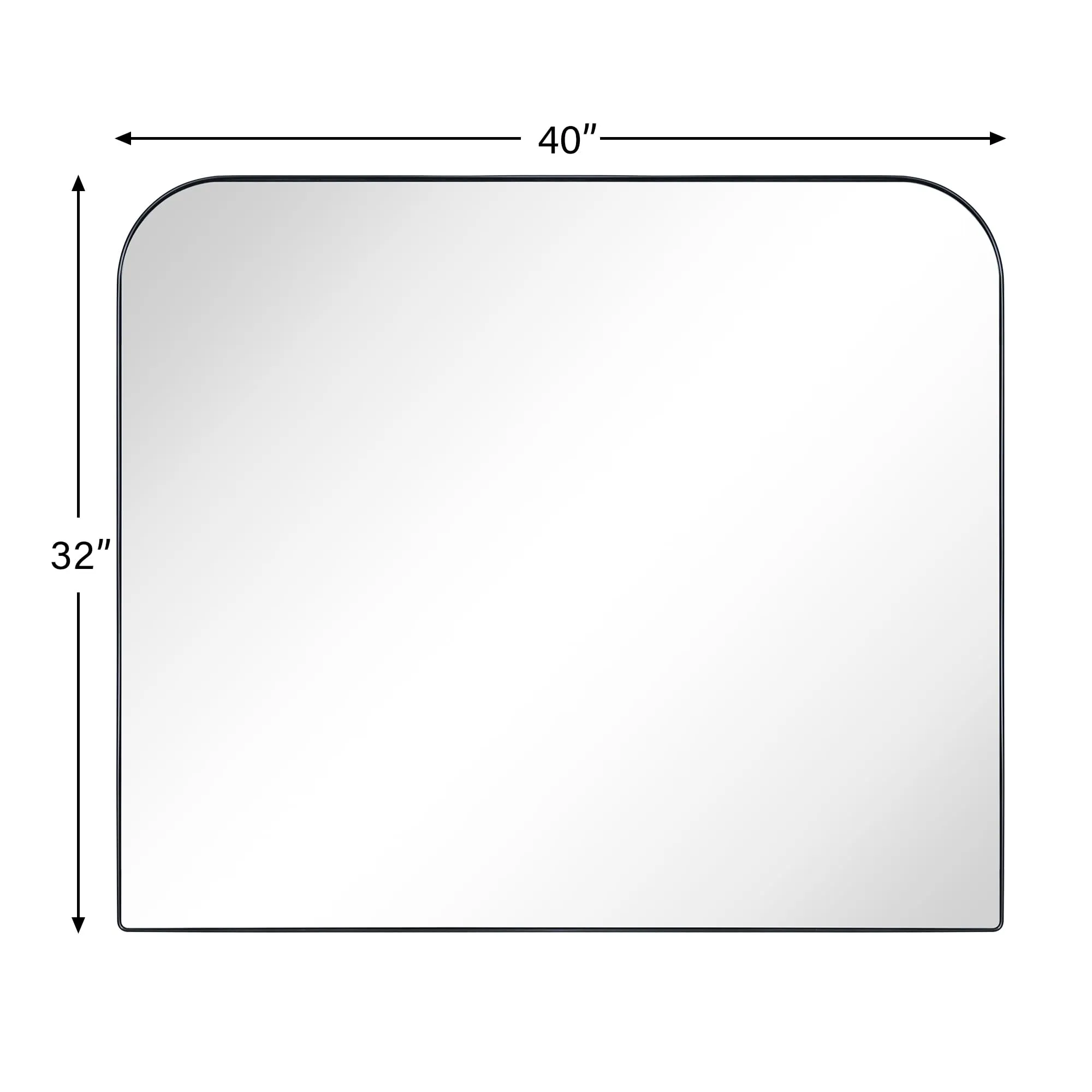 Arch Rounded Corner Mantel Framed Wall Mounted Bathroom Mirror